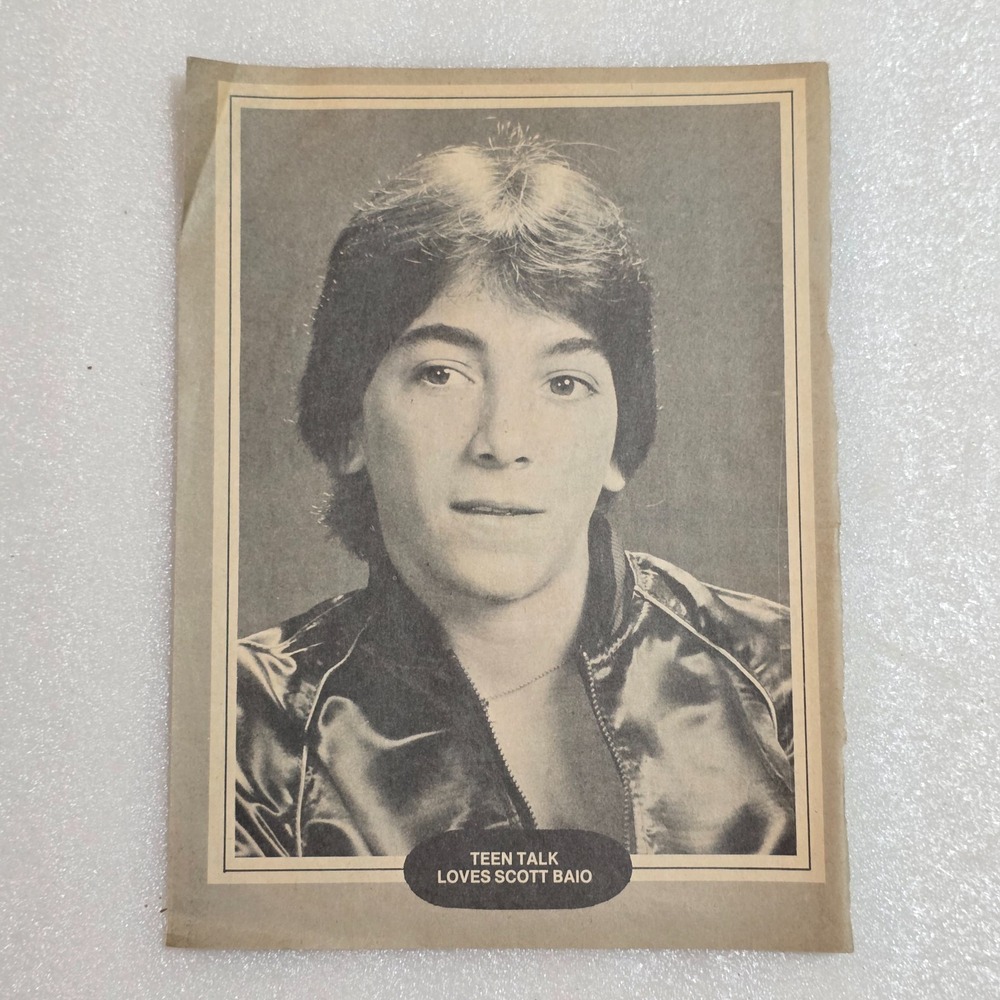 Scott Baio Teen Talk Headshot BW Vintage Poster 8x10 1980s Magazine Clipping